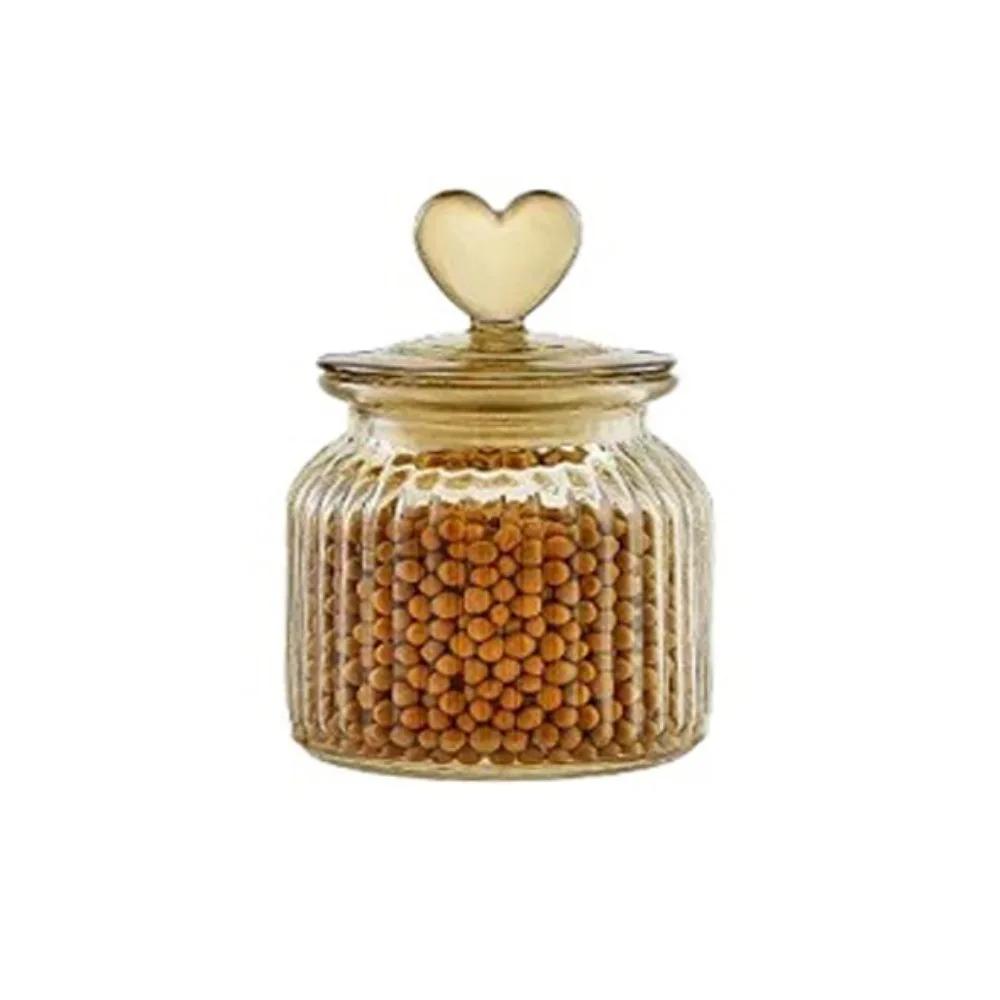 Modern Transparent Glass Sealed Jar with Shape Lid Exquisite Pickle Jug Large Capacity Grain Storage Bottle Kitchen
