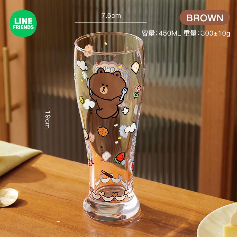 Cute Teddy Bear Glass Cup,High-value Cold Drink Juice Cola Beer Glass,Household Cartoon Milk Coffee Cups,Bar Party Whiskey Glass 450ml