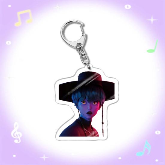 Korean Pop Cartoon Charm Acrylic Anime Character Boy Tiger Keychain Charm Cute Bag Backpack Charm Collectible Gift for Fans