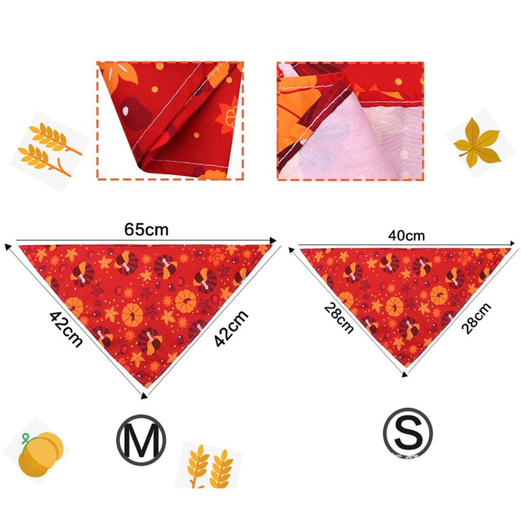Dog Cat Neckerchief Collar Scarf Saliva Towel Pet Thanksgiving Accessories Dog Bandanas Soft Triangle Bibs
