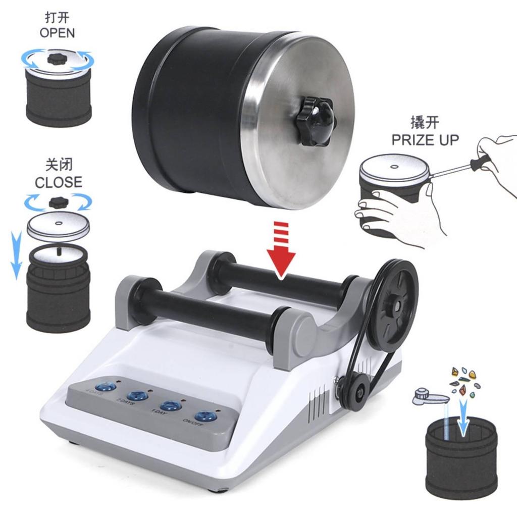 Tumbling Rock Electric de Masă cu Materiale de Lustruit Kit Compact pentru