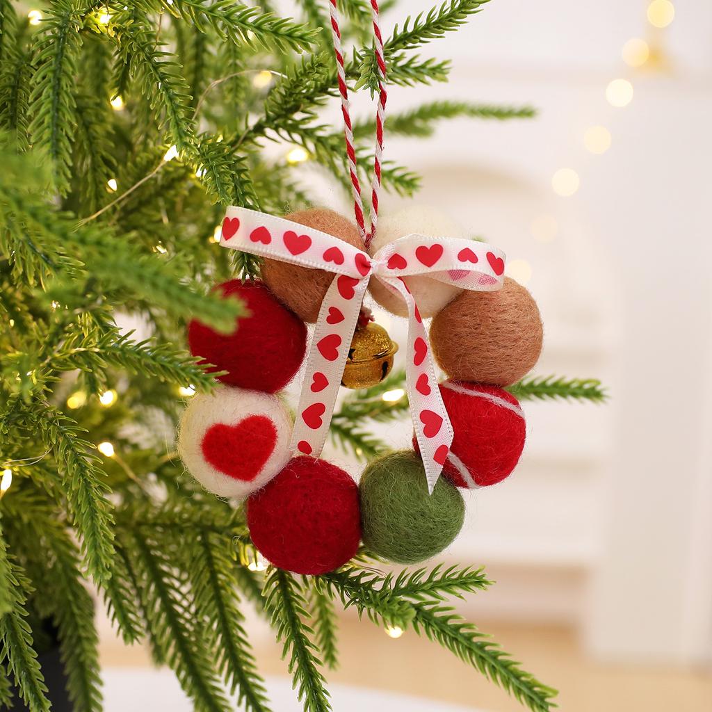 1 Stück Weihnachtsdekoration, Mini Wollkugel Glocke Girlande Anhänger für Weihnachtsbaum, Weihnachten, Girlandenranken Dekoration, Heimdekoration