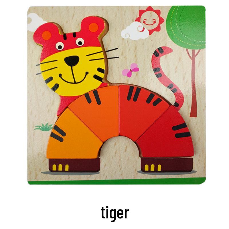 Animal 3D Wooden Jigsaw Puzzle Board for Toddlers (1-3 Years)