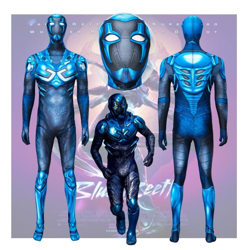 Trendy Blue Beetle Cosplay Jumpsuit Long Sleeve Polyester Costume For All Seasons