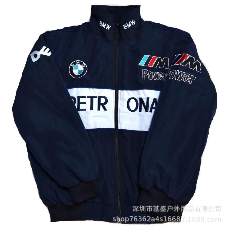 Vintage F1 Racing Embroidered Jacket Cotton Padded Motorcycle Riding Baseball Coat Unisex
