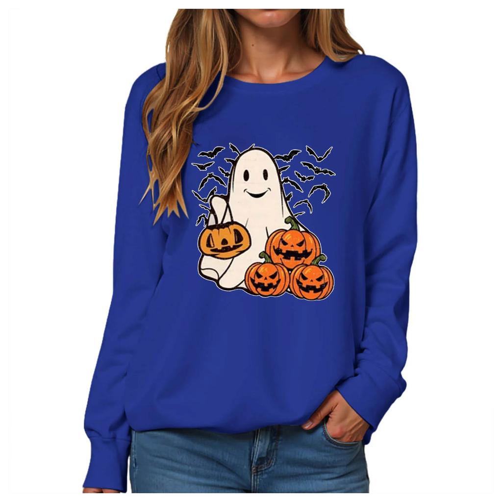 Lockeres lässiges bedrucktes Langarm-Sweatshirt Fabrik Großhandel Europäisches und amerikanisches Halloween-Sweatshirt Rundhals