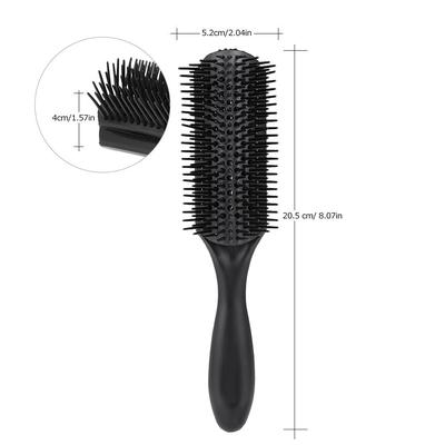 Hair Comb, 9 Rows Teeth Detangling Brush Anti Static Hairbrush with Cushion for Men Scalp Massage Slicked Back Hairstyles