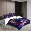 3pcs Purple Bedding Sets Comforter Not Included 3D Printed Valley Flowers Wolve Fox  Bedroom Soft Queen King Size Duvet Cover