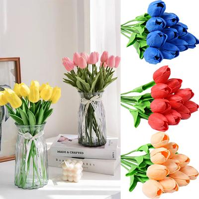 10 STÜCKE Hochwertige Künstliche Blumen Tulpen Realistische Touch Bouquet Schaum Gefälschte Blume Valentinstag Hochzeit Haus Garten Dekor