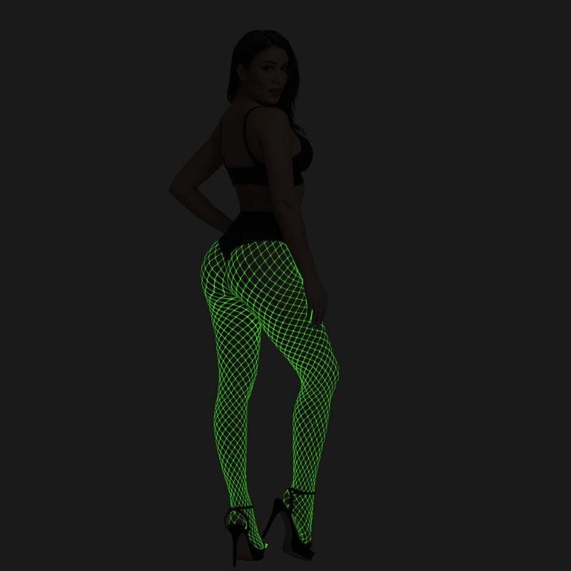 Sexy Underwear Luminous Fishnet Socks Toe Encryption Trendy Socks Sexy Slim Babes Luminous Big Net Super Elastic Pantyhose