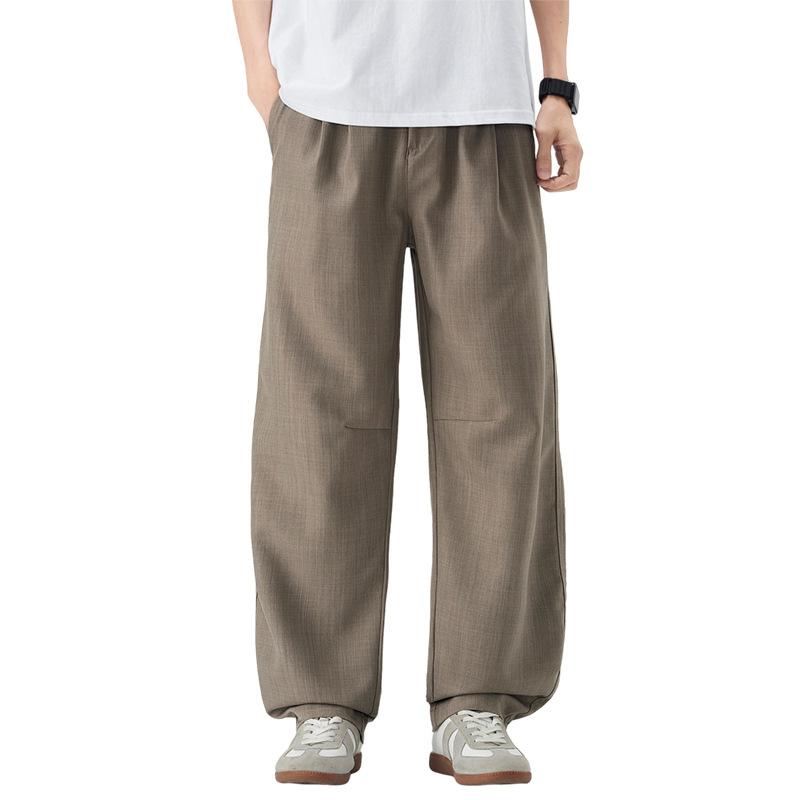 American Trendy Pants Men's Summer Thin Loose Wide-leg Trousers New Solid Color Drape Casual Pants Wholesale