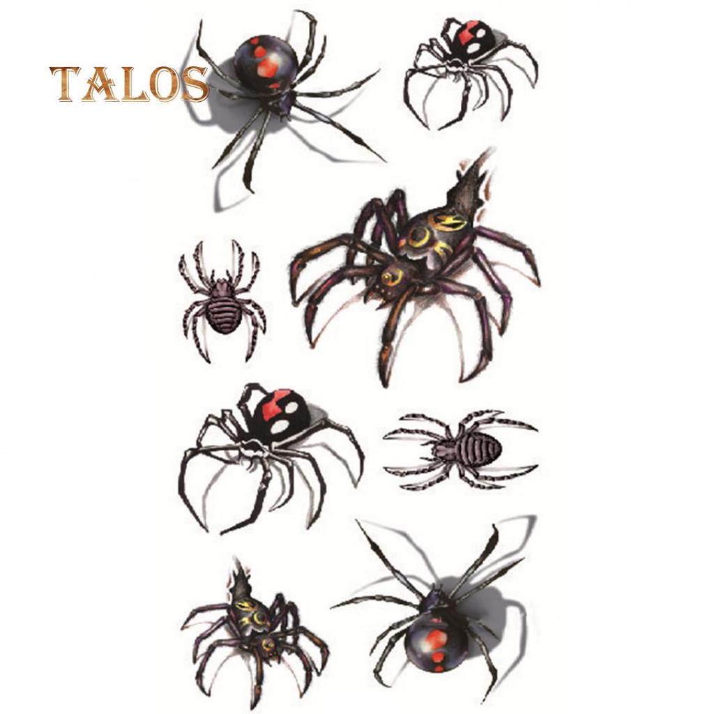 Spider Pattern Removable Waterproof Body Art Temporary Tattoo Sticker Decal Temporary Tattoos