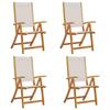 VidaXL Folding Garden Chairs Set of 4 Acacia Wood and Textilene, Garden Chair, Outdoor Seat, Chair of 3279238