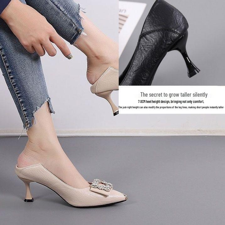 

Женские туфли-лодочки с острым носком и стразами на осень 2025 года - Универсальные, элегантные и удобные 38 Order One Size Up for Wide Feet