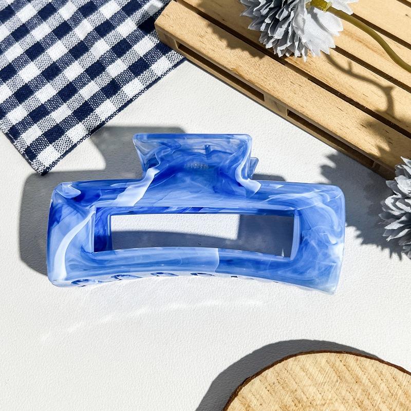 Arc-shaped Oval Grab Clip Marble Gradient Color Ponytail Bun Shark Clip High-end Hair Accessory Hair Clip