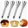 Stainless Steel Cookie Cream Puff Pastry Cake Tip - Fine Nozzle for Small Pastries, Baking Decorations, Rust-Resistant, Food Grade Material