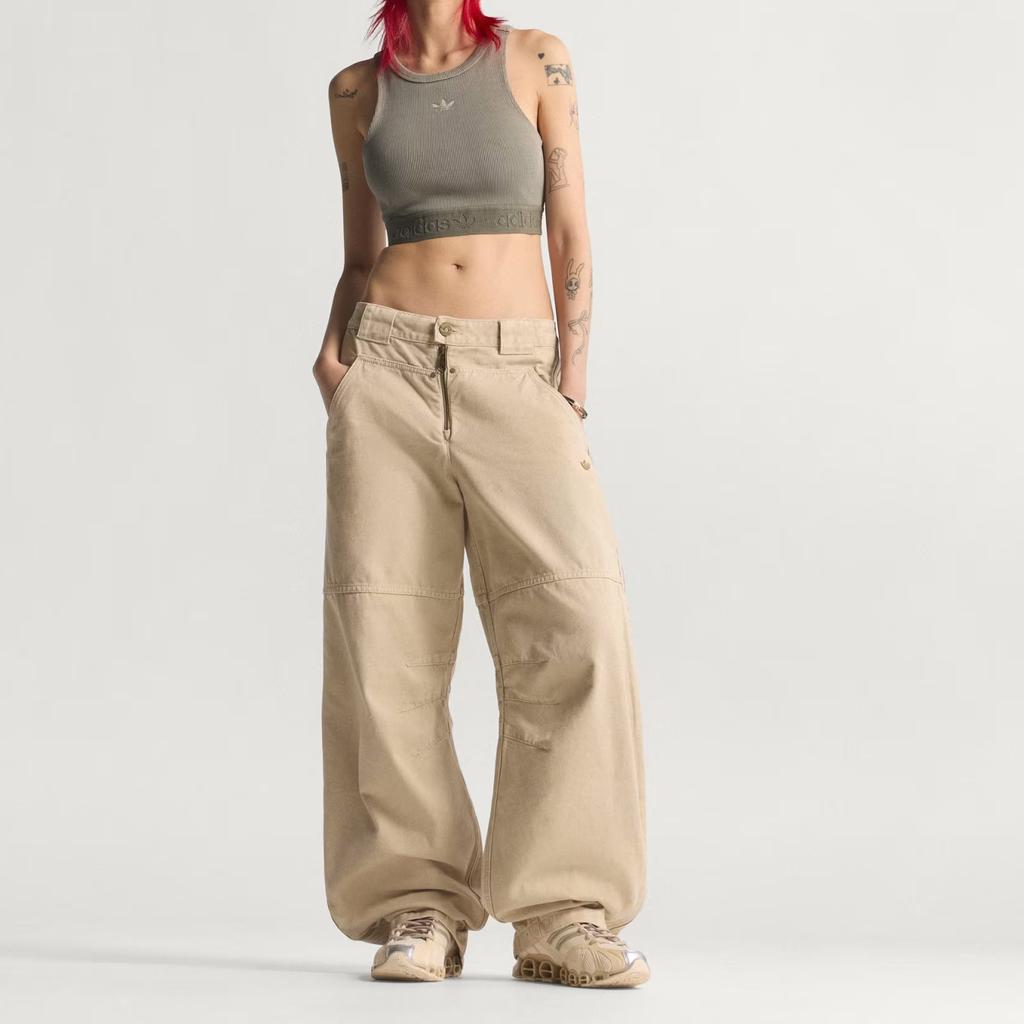 Adidas Originals Loose Fit Casual Pants With Zipper Women bottoms KC8892