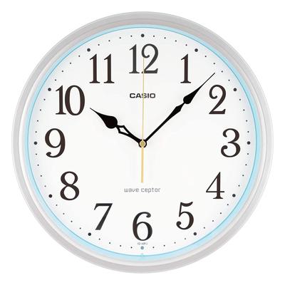 CASIO Wall Clock Radio-controlled Silver Analog Night-time Second Hand Stop IQ-481J-8JF