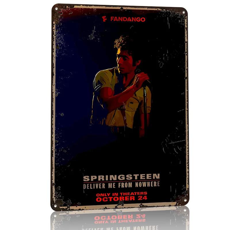 Bruce Springsteen Deliver Me From Nowhere D Texture Metal Poster Customized Wall Art Tin Sign Gift for Mancave Home Decoration