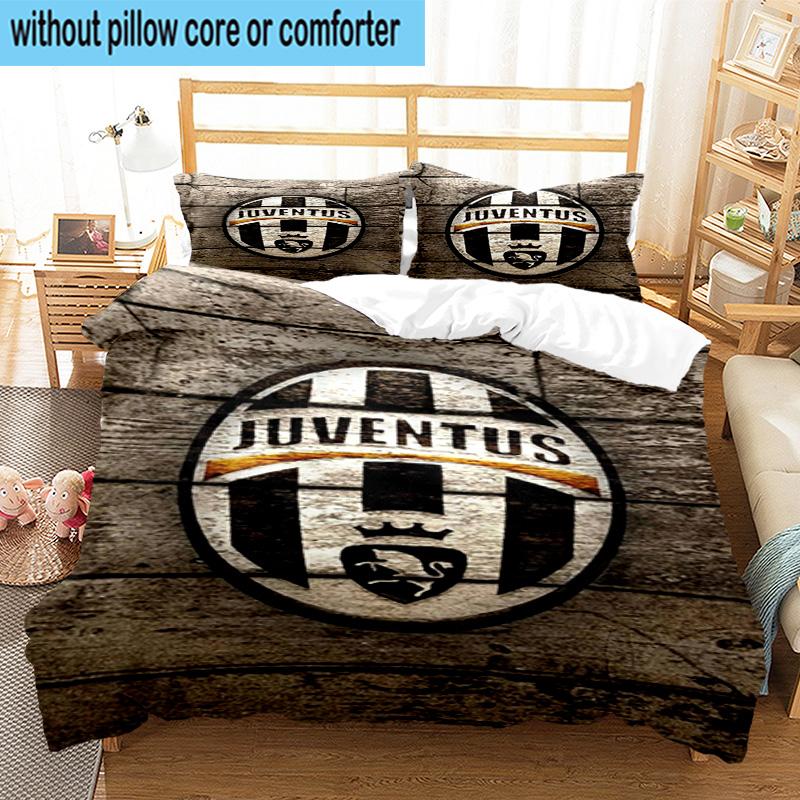 Set Biancheria da Letto Stampato 3 Pezzi Juventus Football Club Chiusura Copripiumino Include 1 Copripiumino & 2 Federe Set Biancheria da Letto Decorazioni per la Casa Regali