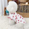 Dog Summer Cotton Shirts Heart Printed Ruffle Sleeveless Puppy Vest Soft Breathable Sweet Pet Outfit for Small Dogs Cats