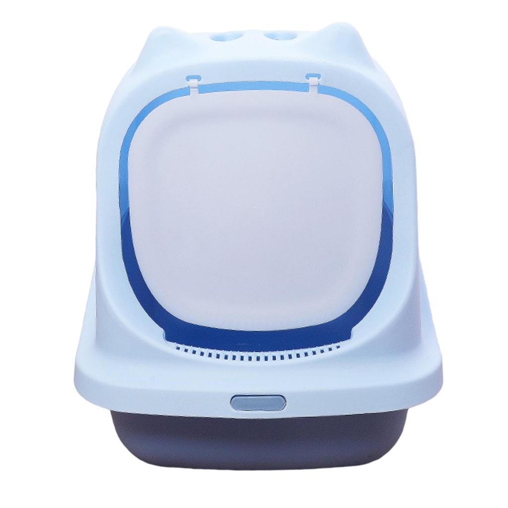 Closed Cat easy to House Toilet with Shovel Box Hidden Cleaning Supplies - Blue