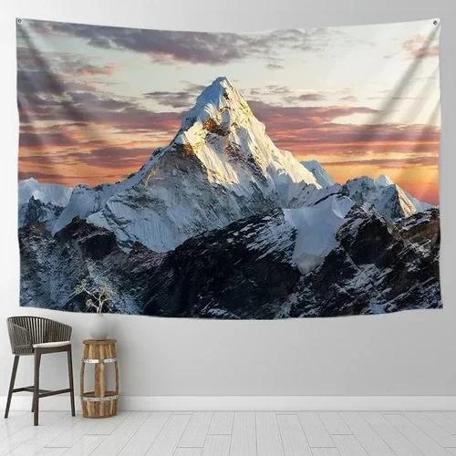 Starry Sky Snow Mountain Background Wall Decoration Tapestry Home Living Room Tapestry