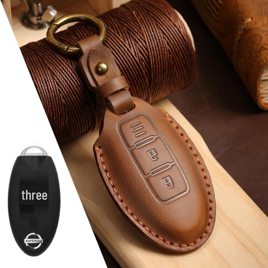 Genuine Leather Handmade Car Key Cover for Nissan