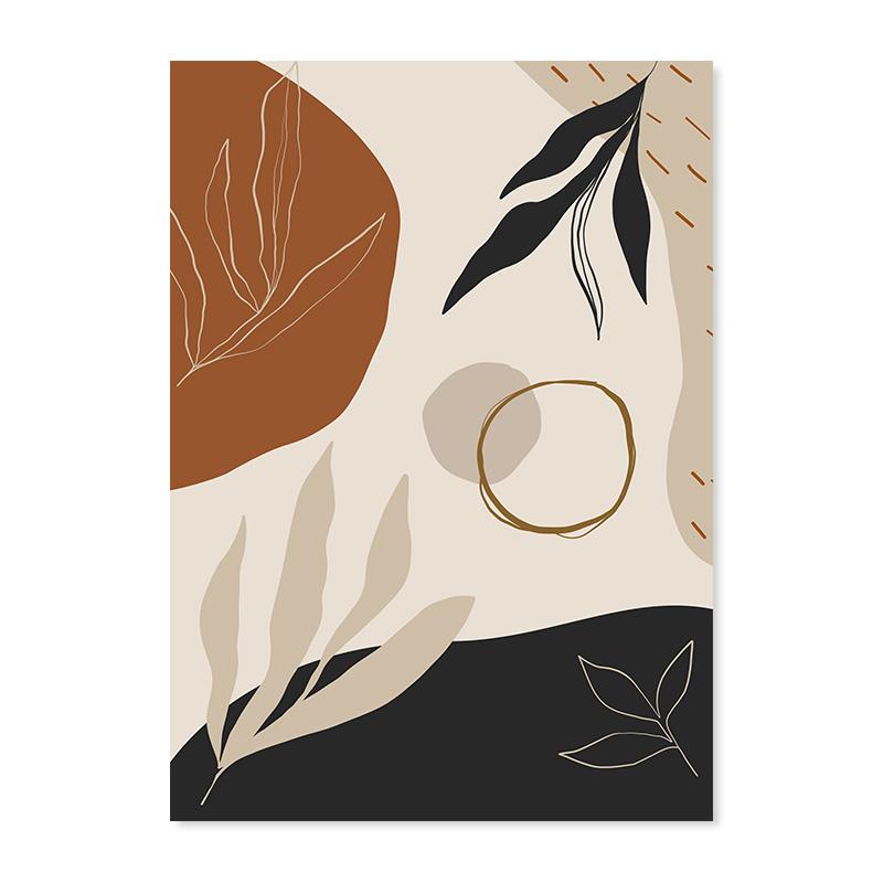 Abstract Geometric Leaves Face Line Boho Wall Art Posters Canvas Painting Print Pictures Modern Living Room Interior Home Decor
