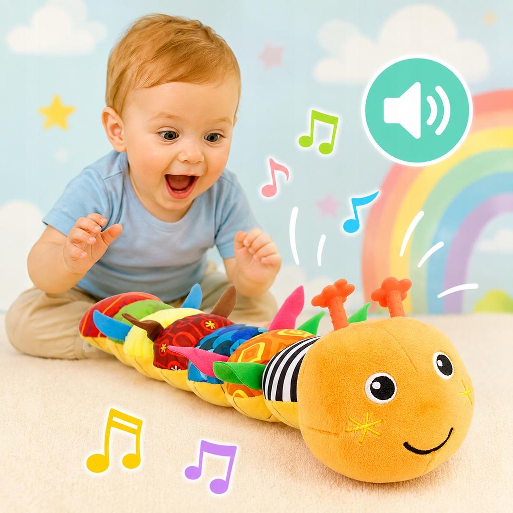 [PACZB] Sensory toy for babies plush anti-stress caterpillar Z3490