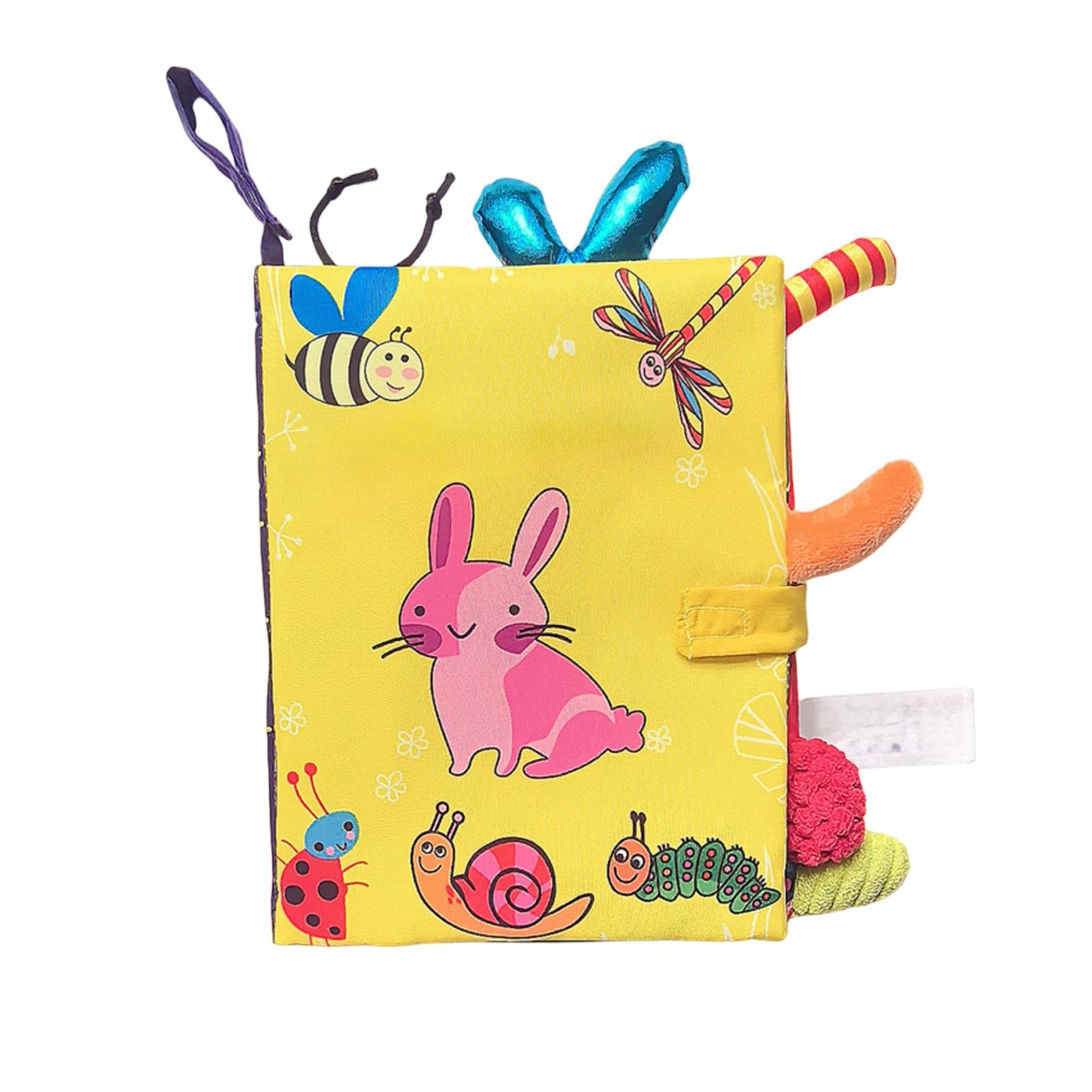 Развивающая тканевая книжка для малышей, Книжка для сенсорного развития малышей, Детские игрушки для хватания One Size