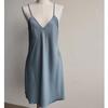 Women's Red V-Neck Spaghetti Strap Nightgown with Chest Pads - Ice Silk Pajamas for Spring and Autumn