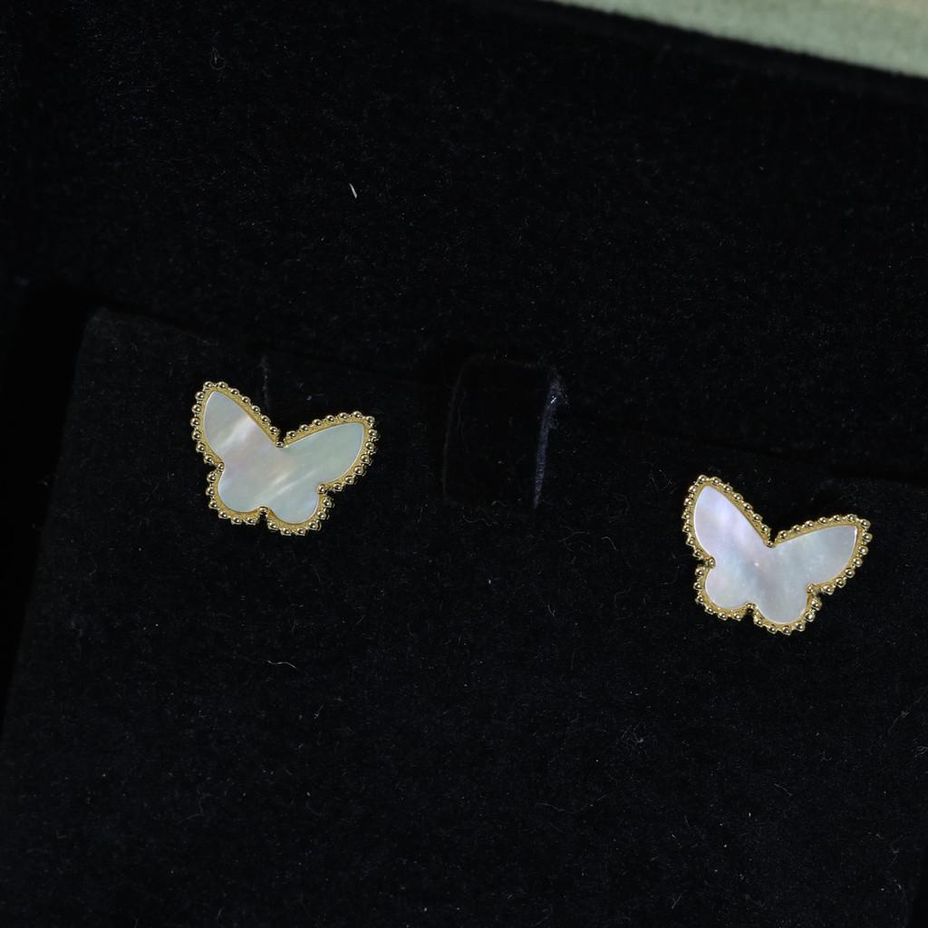 Clover Butterfly Earrings Paired with Flying Saucer Earplugs  Finely Crafted High Version, Anti Allergic Gift Jewelry