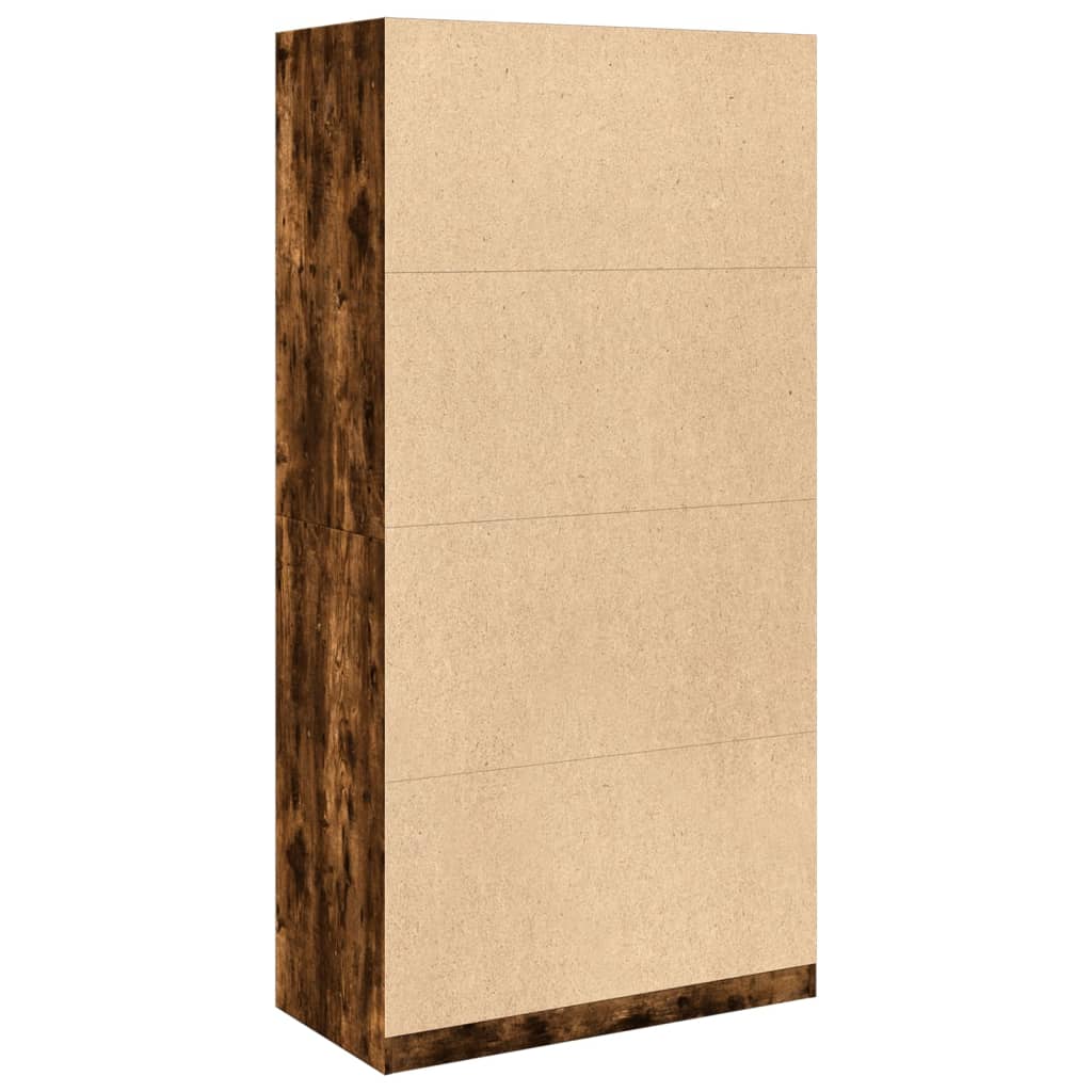 Wardrobe Smoked Oak Finish 100 x 50 x 200 cm Engineered Wood