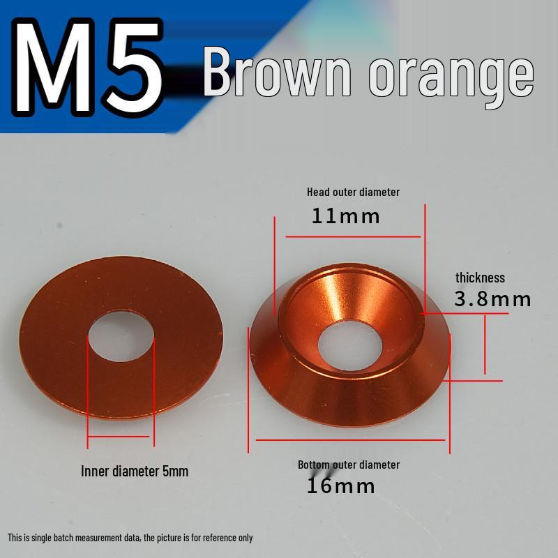 Декорационная коническая шайба из алюминиевого сплава для потайных винтов M5-M12