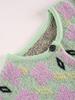 Women's Soft Floral Knit Cardigan - Spring/Autumn 2025: Elegant Long Sleeve, Round Neck Design