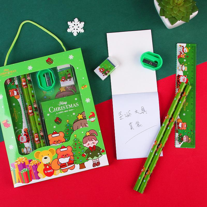 Children's Christmas Stationery Gift Set: 6-Piece Pencil and Learning Supplies for Kindergarten