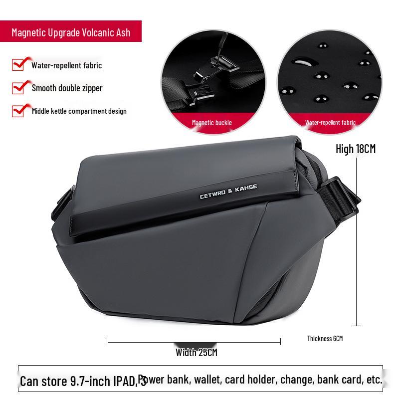Men's Waterproof Crossbody Bag - 2026 Cycling & Workwear Fashion, Oxford Cloth, Chest & Shoulder Bag for Commuting