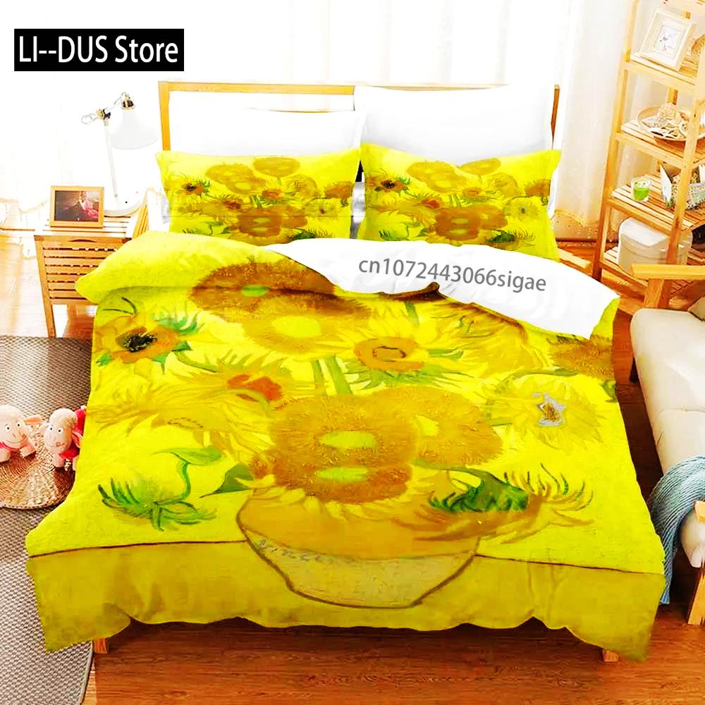 

2022 Van Gogh Boys Bedroom Duvet Cover Single Double Full Queen King Size Retro Classic 3D Bedding Set Duvet Cover Bed Set EU Single(135*200cm)3pcs