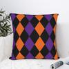 Purple Orange Black Diamond Halloween Square Pillow Cases Cushion Covers Creative Zippered Decor Pillowcase for Home 45x45cm