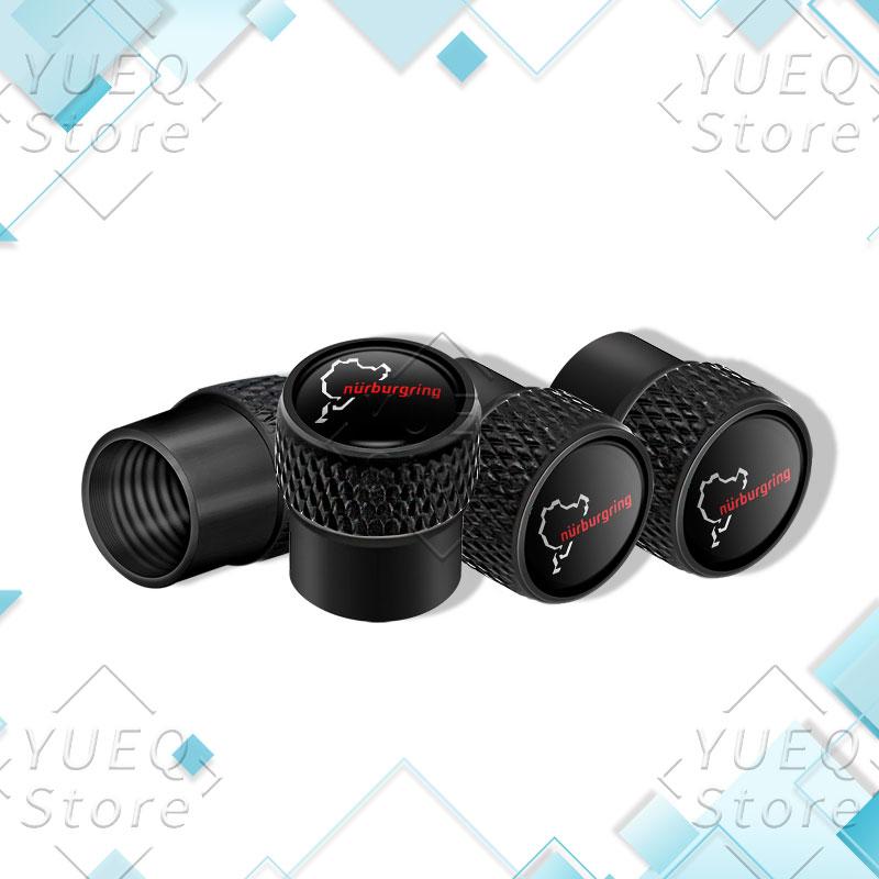 4 Stück/Set Nürburgring Motorsport Racing Road Icon Autoteile Räder Reifen Staubdichte Ventilkappe Felgenrand-Ventilschaftabdeckung Für Alle Autos