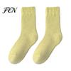 Warm Casual Socks for Home Use Women Thickened Winter Socks, Solid Color Mid Calf Thermal Fleece Lined Gifts Her Crew Cold Weather, Soft Hosiery Daily