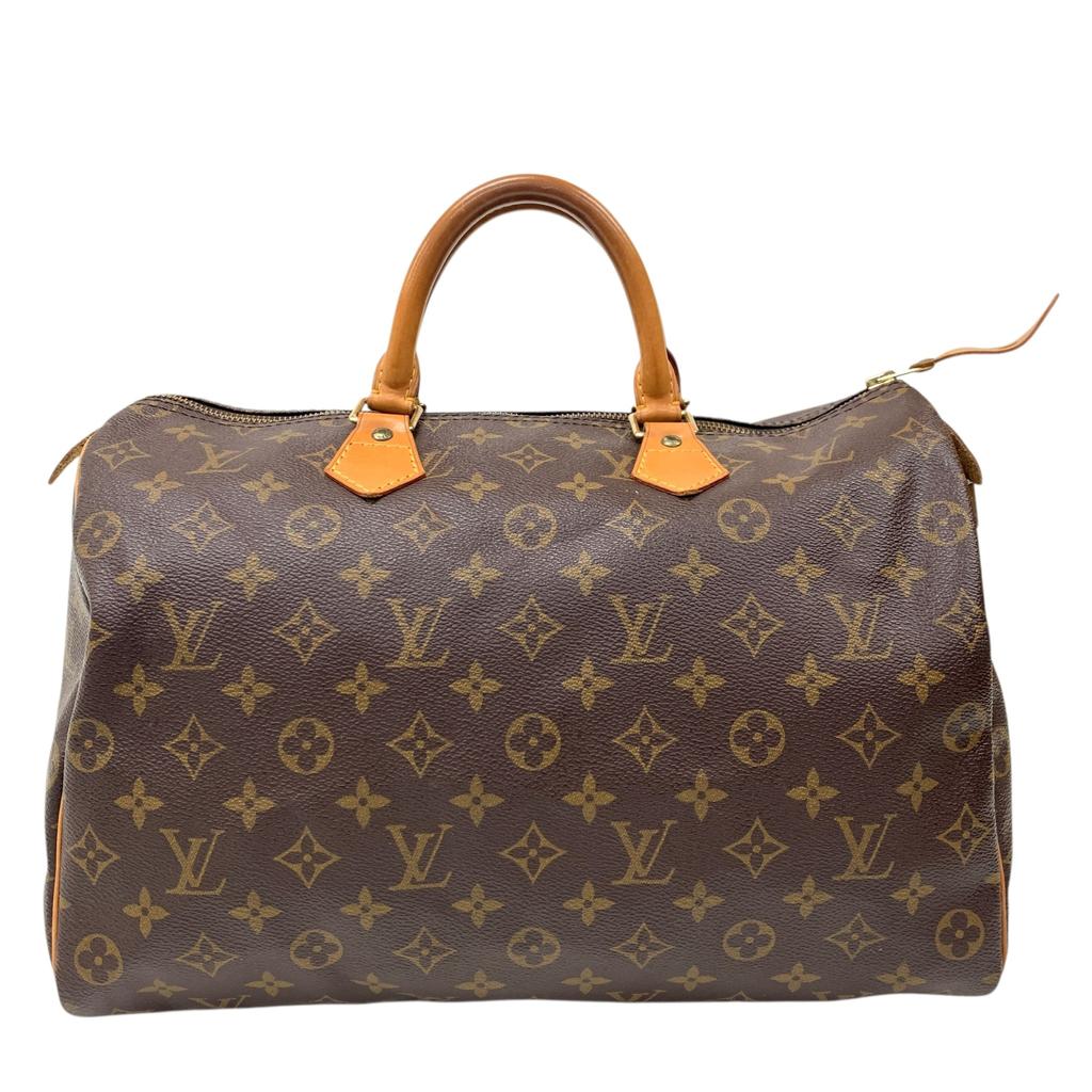 Used Louis Vuitton Monogram Speedy 35 M41524 Boston Bag Canvas Brown Authentic 1206