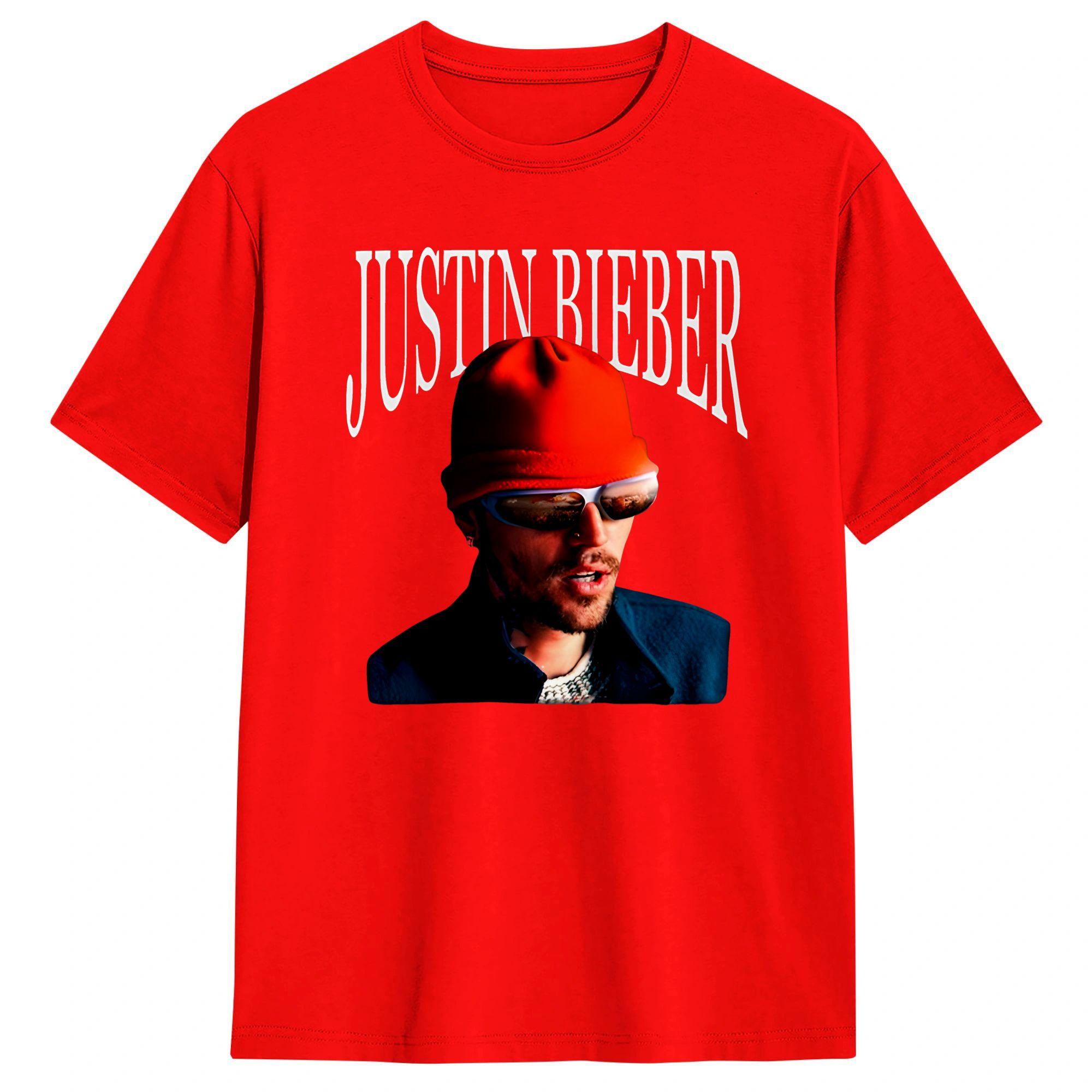

JJustins BBiebers Cotton T Shirt For Unisex Summer Vintage TShirts Hip Hop Tees Oversized Pattern Tops S