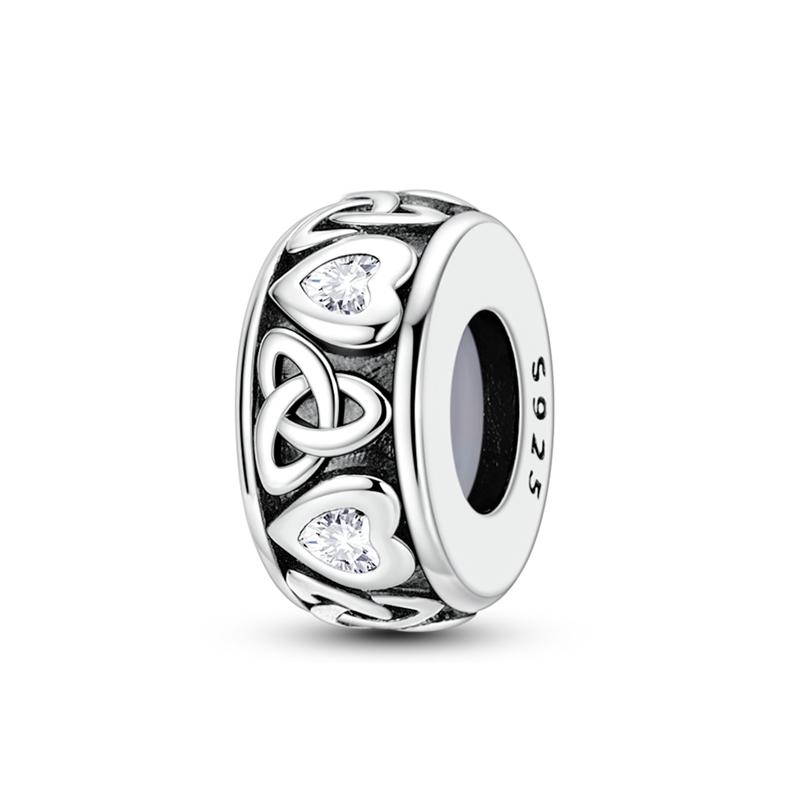New 925 Silver Circular Heart Shape Friendly Embrace Pray Charms Beads For Women Fit Bracelet DIY Jewelry Gift