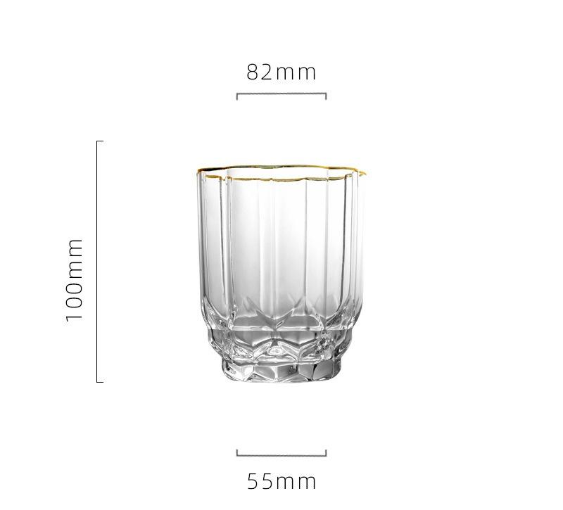 1PC Gold Diamond Red Wine Glass European Light Luxury Crystal Glass Household Tall Champagne Cup Whiskey Foreign Wine