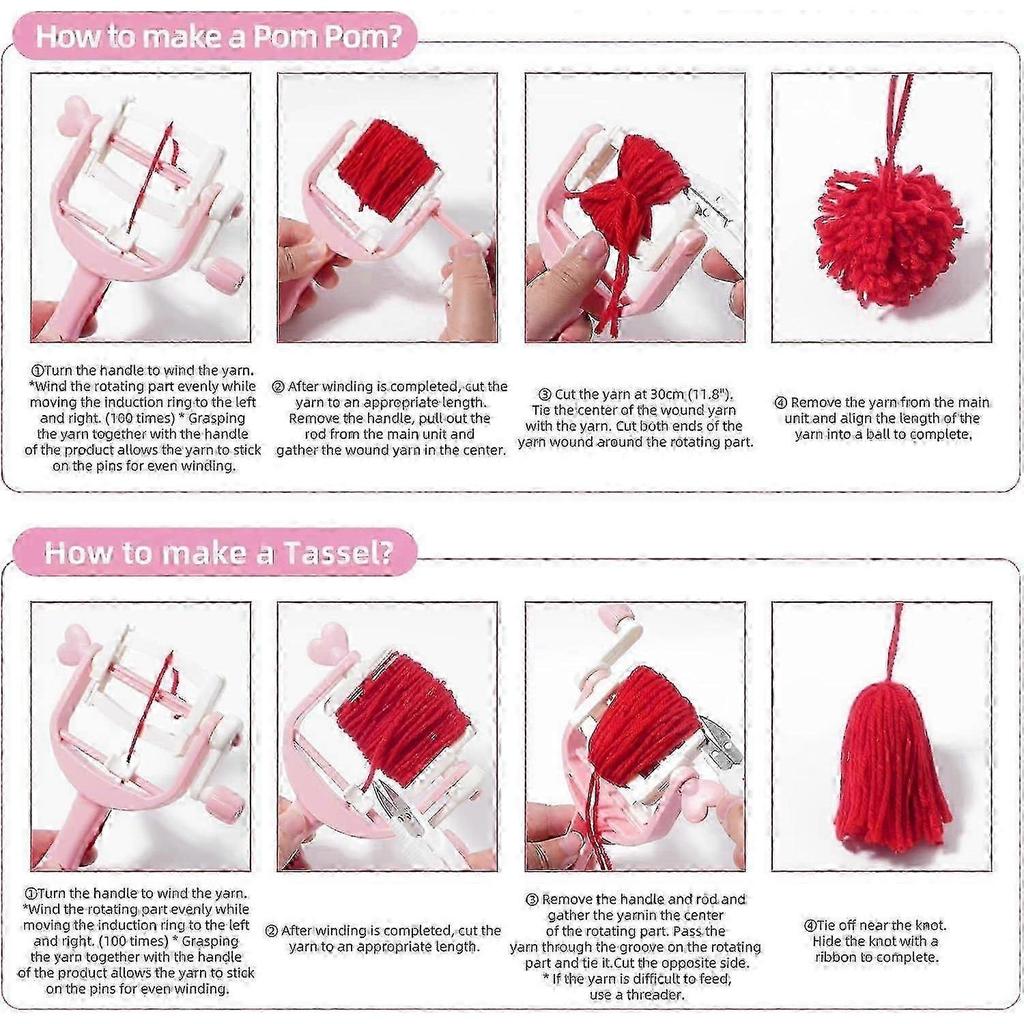 ExquisitePom Pom Maker, Tassel Maker and Pompom Maker Tool Set for Fluff Ball Weave DIY Wool Yarn Craft Project New Arrival