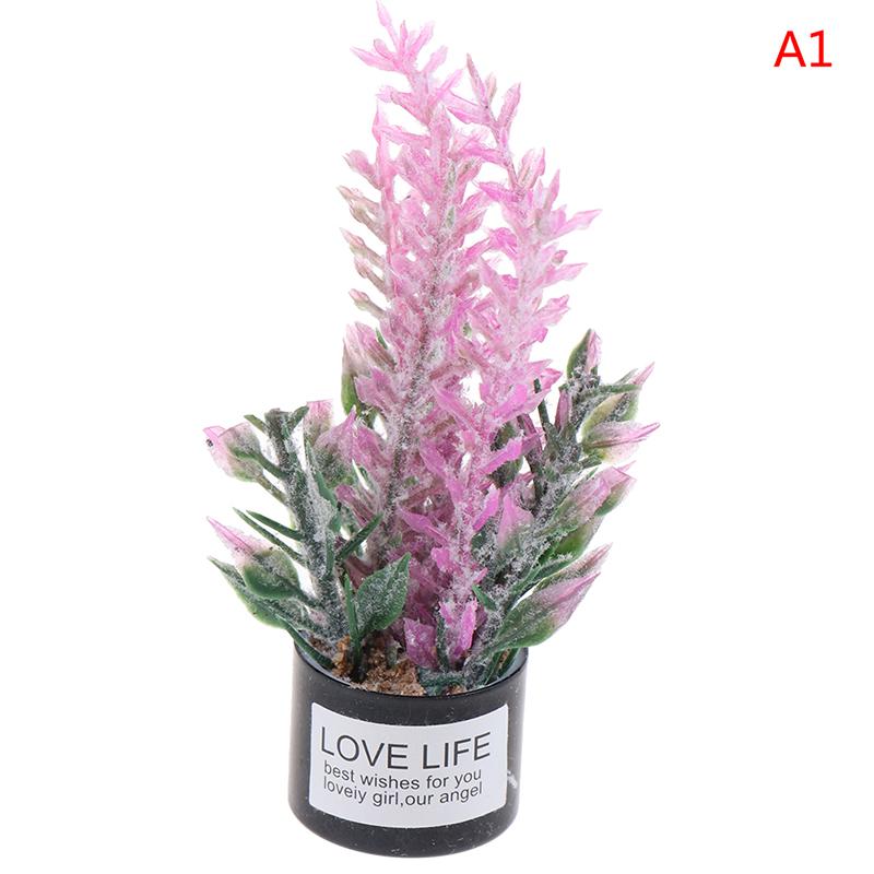 1:12 Dollhouse Toy Miniature Fake Plant Lavender Flower Arrangement Accessories Dollhouse Decoration