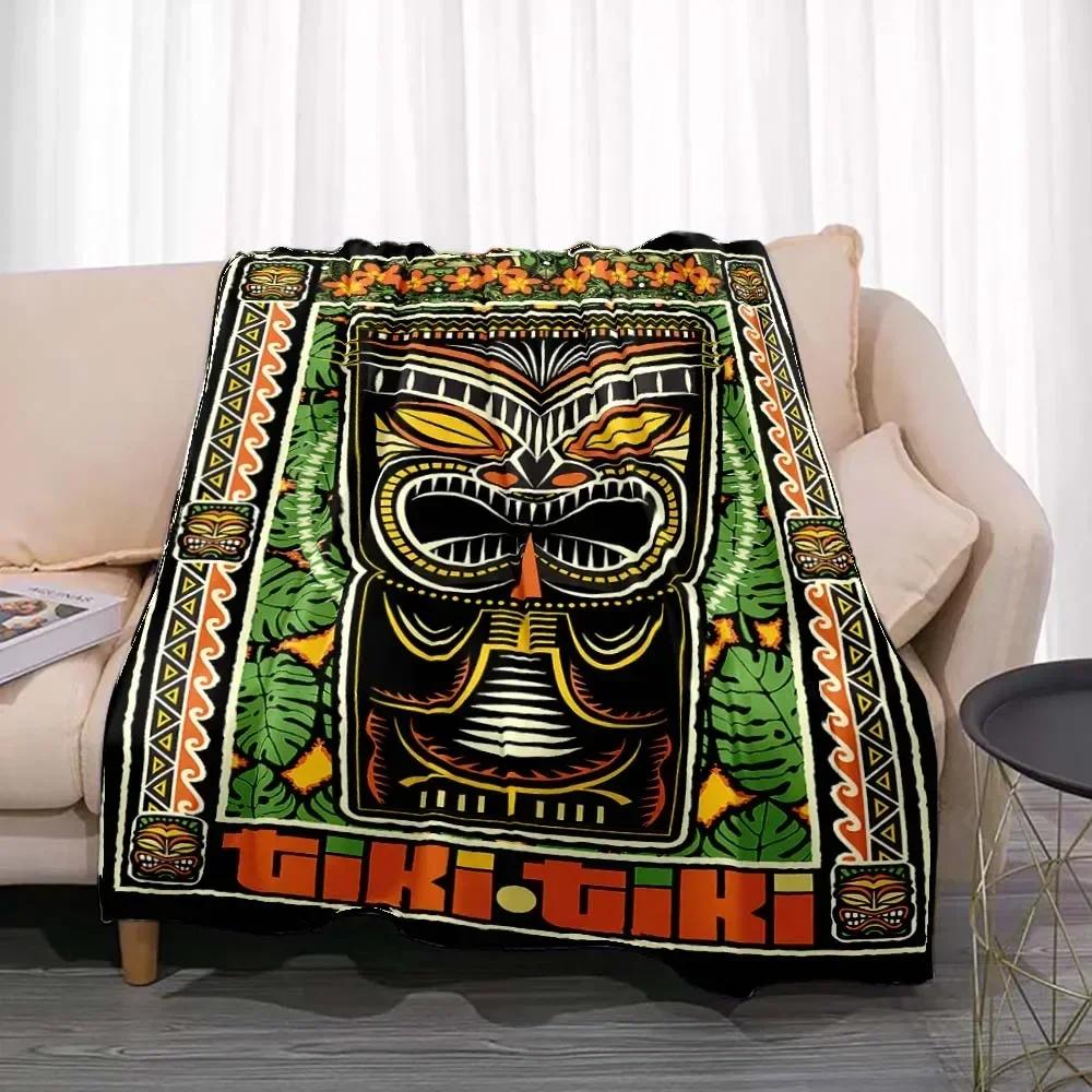 Tiki Bar Fashion Flannel Throw Blanket Summer Beach Aloha Hawaii Funny Accessories Man Cave Party Home Decor for Pub Club