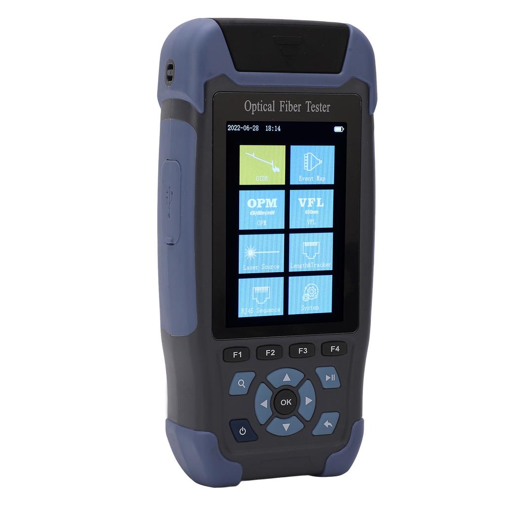 Optical Time Domain Reflectometer 9 in 1 Dual Wavelength 3.5in Color Display Fiber Optical Cable Tester 110‑240V